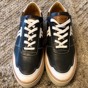 Lucchese Black and White Women’s Casual Leather Sneakers